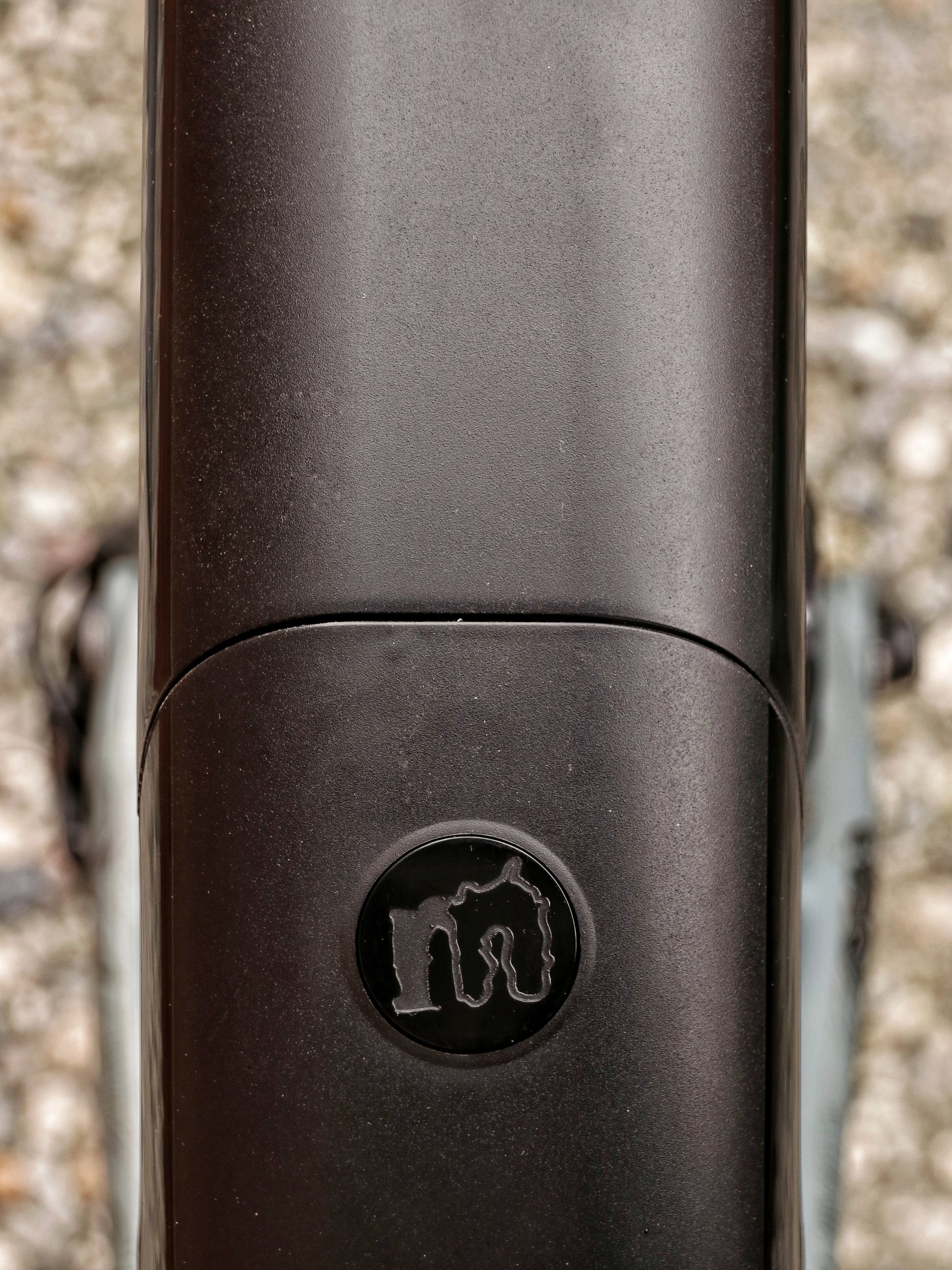 Mucky Nuts Rear MugGuard mudguard, long setup, close up view, recycled plastic, cycling gifts, mtb gift ideas