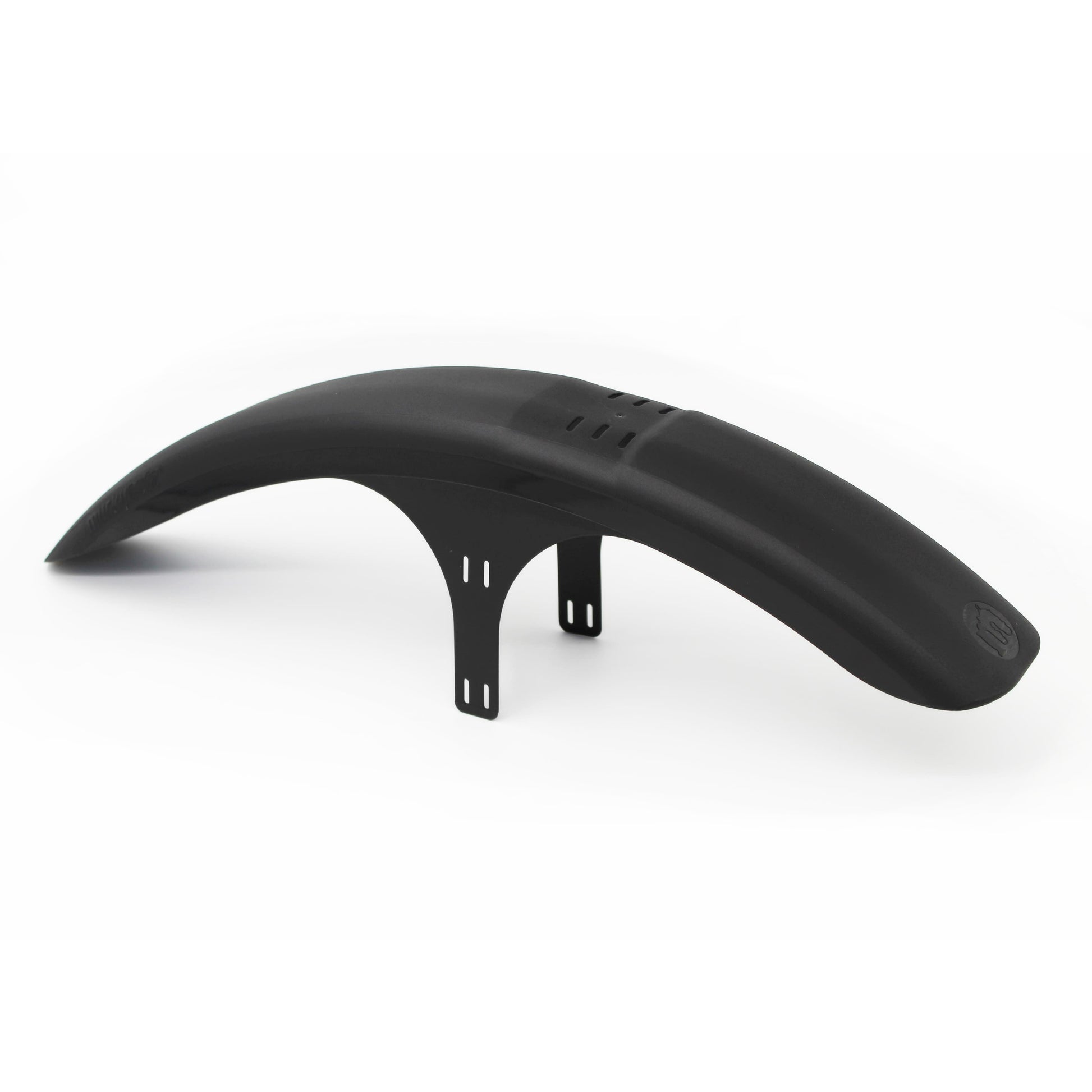 Mucky Nuts long front MugGuard mudguard, 3 quarter view, recycled plastic, cycling gifts, mtb gift ideas