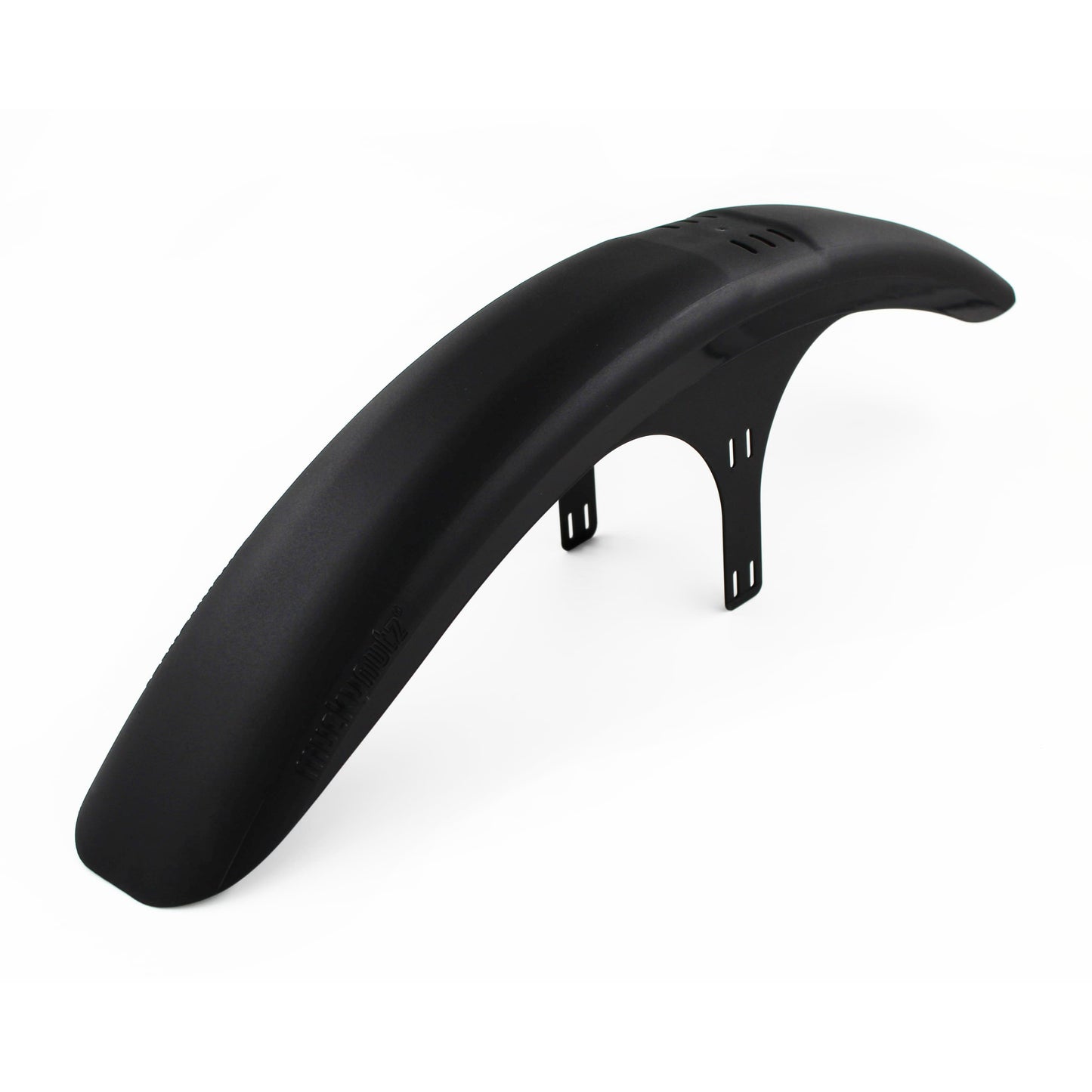 Mucky Nuts long front MugGuard mudguard, 3 quarter view, recycled plastic, cycling gifts, mtb gift ideas