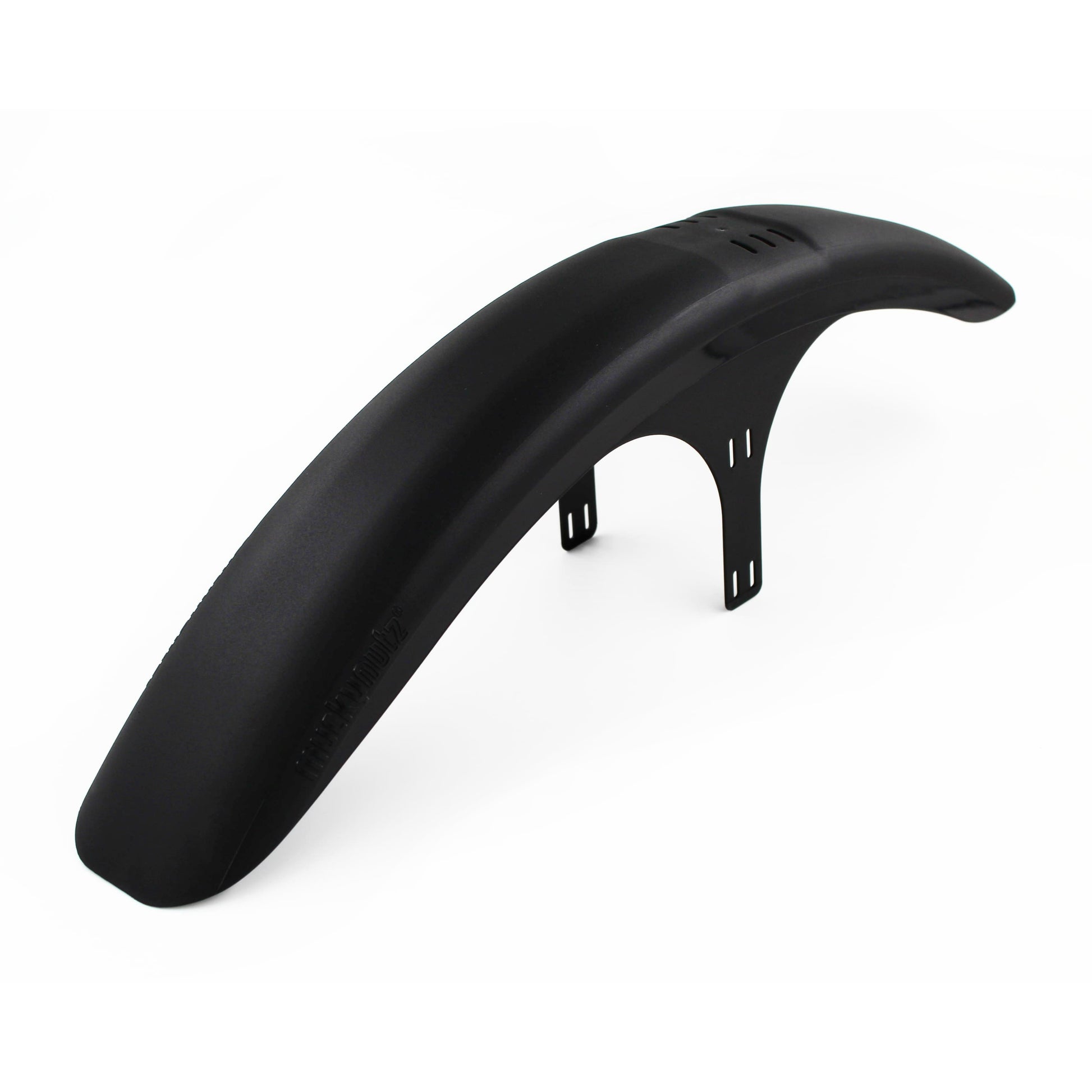 Mucky Nuts long front MugGuard mudguard, 3 quarter view, recycled plastic, cycling gifts, mtb gift ideas
