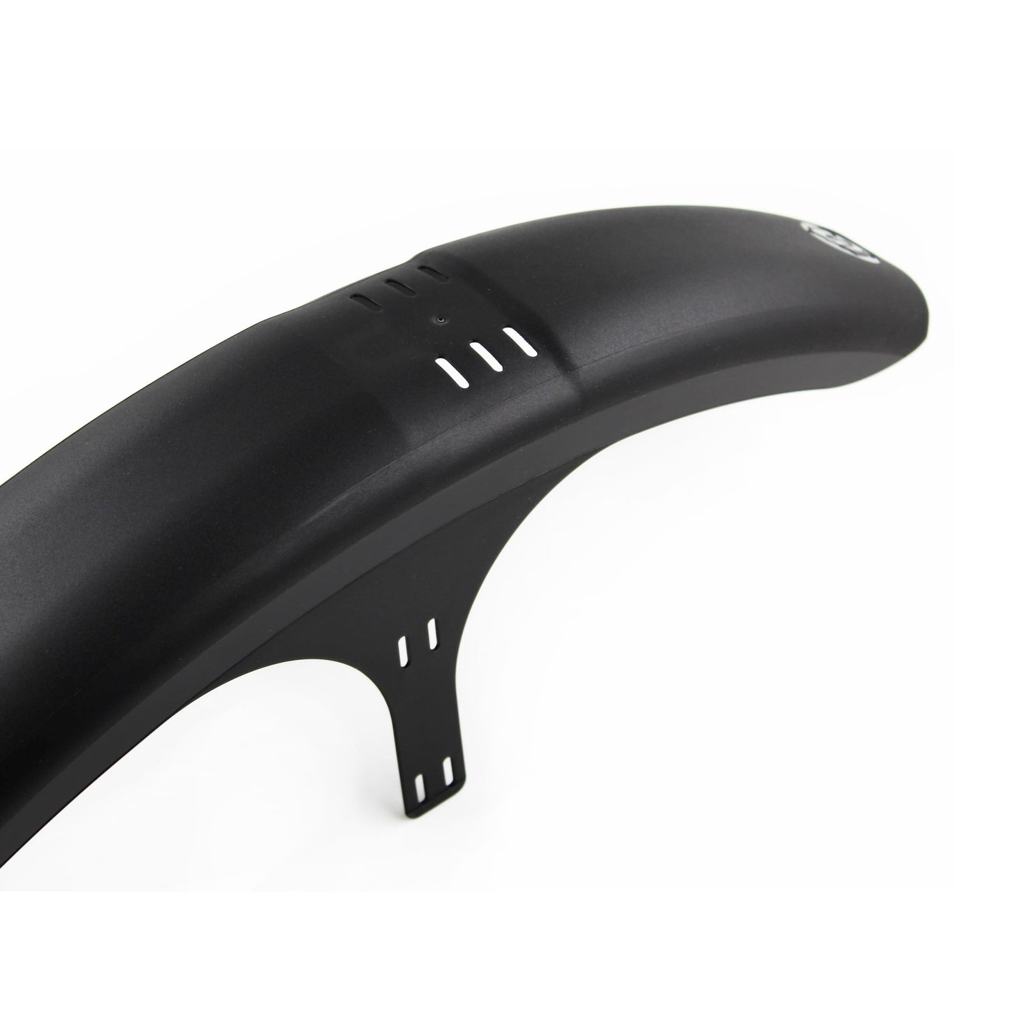 Mucky Nuts long front MugGuard mudguard, 3 quarter view, recycled plastic, cycling gifts, mtb gift ideas