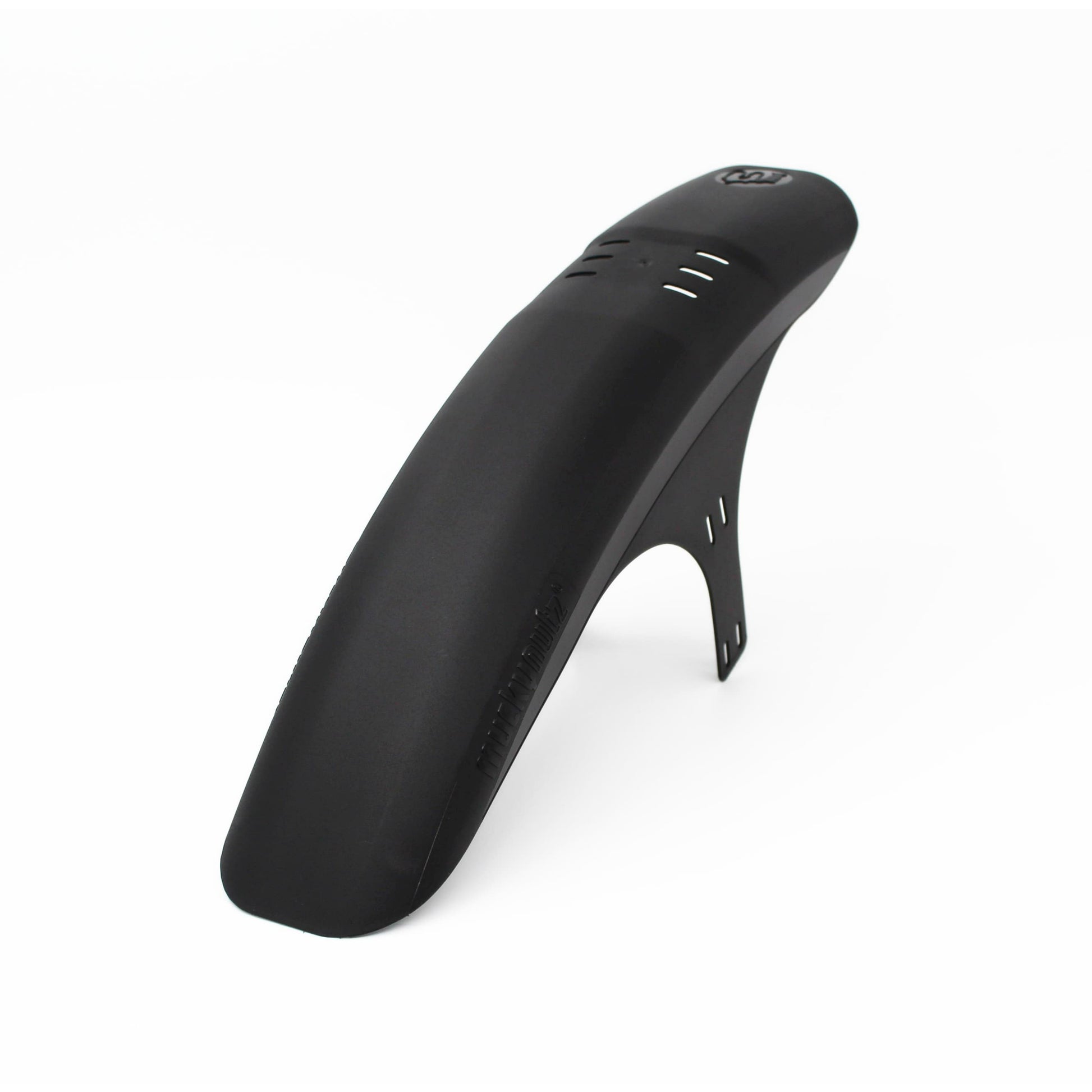 Mucky Nuts short front MugGuard mudguard, 3 quarter view, recycled plastic, cycling gifts, mtb gift ideas