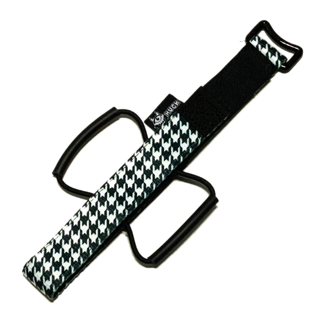 Huck XC Strap, Bike storage strap, Houndstooth classic design, black and white. gift idea for mountain bikers, perfect gifts for cyclists