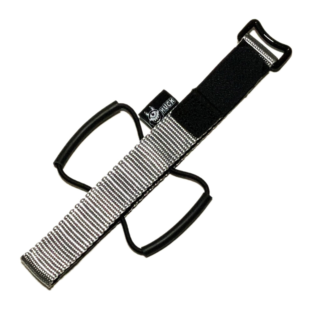 Huck XC Strap, Bike storage strap, silver, raw metal colour. gift idea for mountain bikers, perfect gifts for cyclists