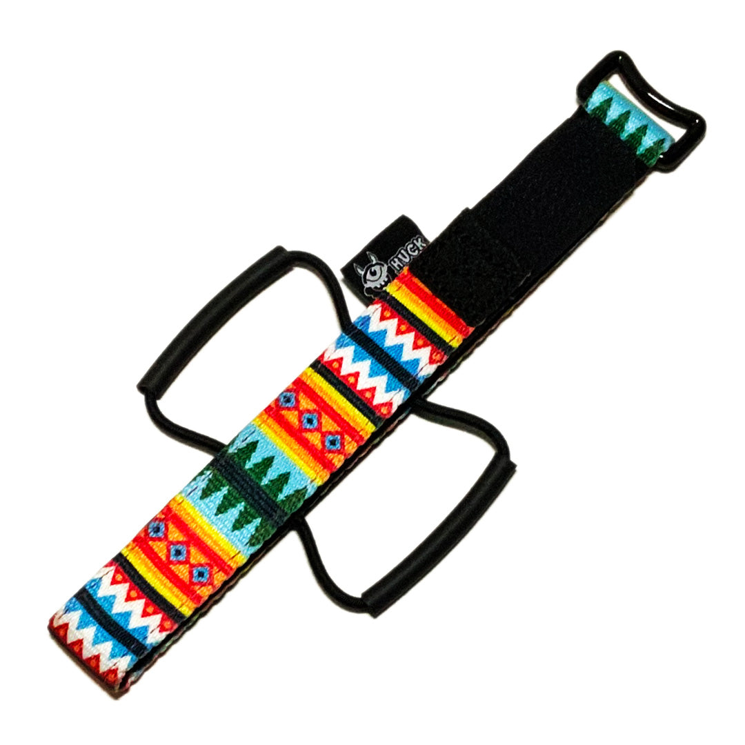 Huck XC Strap, Bike storage strap, Summer pines multi-coloured geometric design. gift idea for mountain bikers, perfect gifts for cyclists